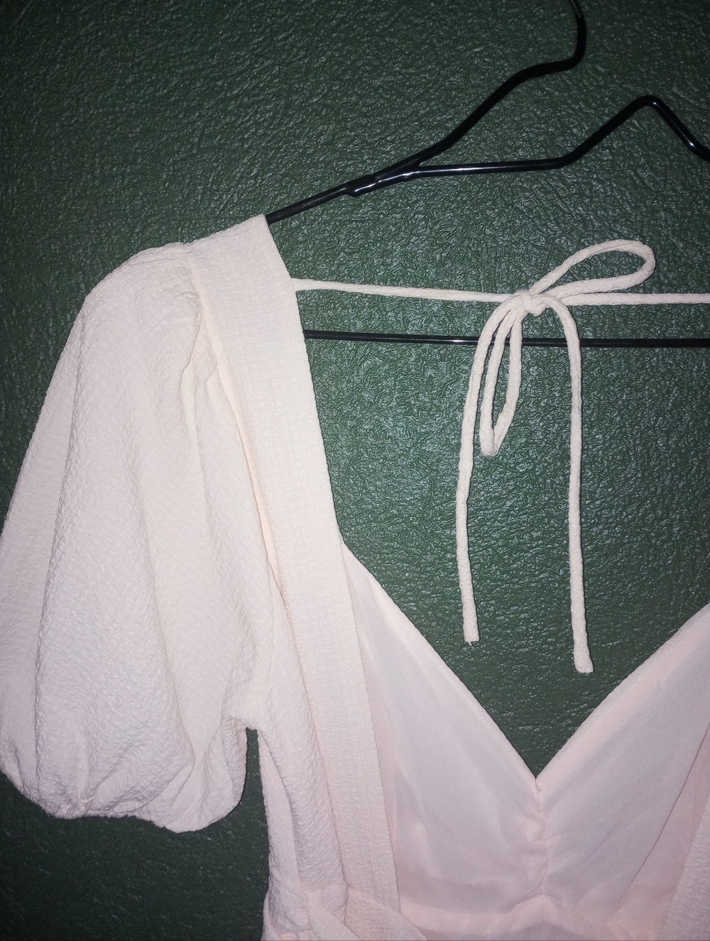 ASTR The Label Puff Sleeve Backless Blush Cream Maxi Dress Tie Back M - Picture 9 of 16